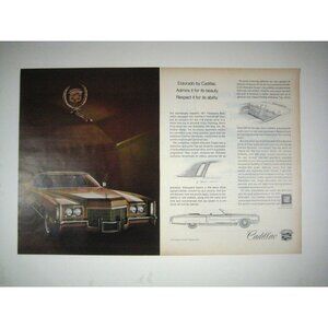 Vintage 1971 Cadillac Eldorado Coupe Advertisement Print 2 Pages